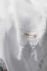 white Terry bath towel