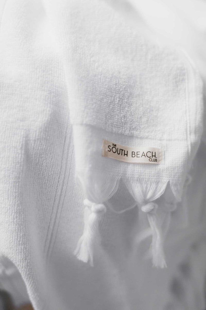 white Terry bath towel
