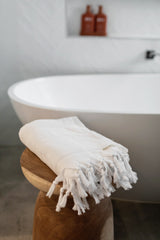 Turkish Terry Back White Towel