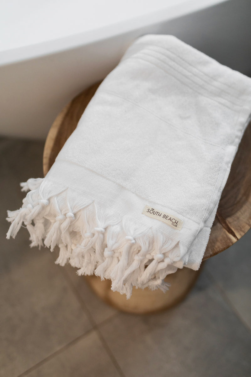 Turkish Terry Back White Towel